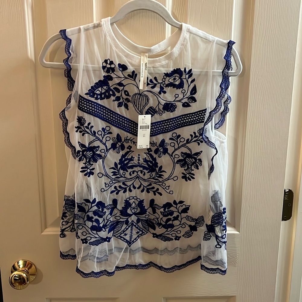 Sheer Embroidered Top